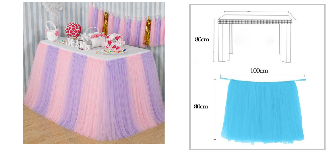 PINK AND LILAC Colour TUTU Table Skirt (1 METRE)